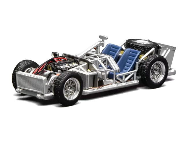 Spaceframe with Engine Raw Metal 1/64 Diecast Model Car by MotorHelix