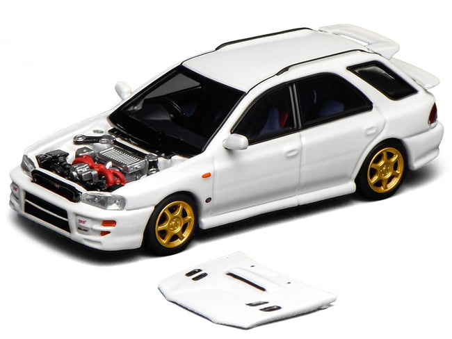 Subaru Impreza WRX STi Wagon Version VI RHD (Right Hand Drive) Pure White 1/64 Diecast Model Car by MotorHelix