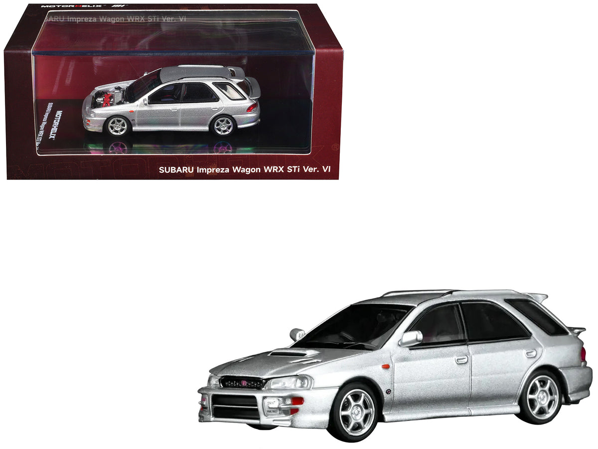 Subaru Impreza WRX STi Wagon Version VI RHD (Right Hand Drive) Arctic Silver Metallic 1/64 Diecast Model Car by MotorHelix