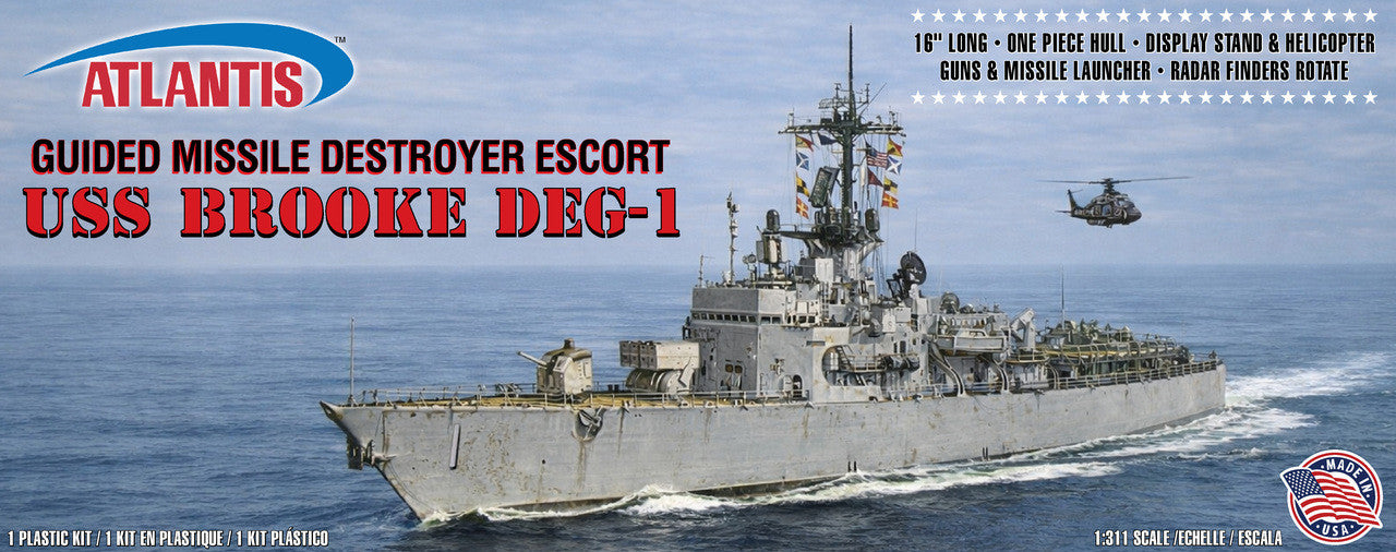 USS Brooke DEG-1 model box art by Atlantis