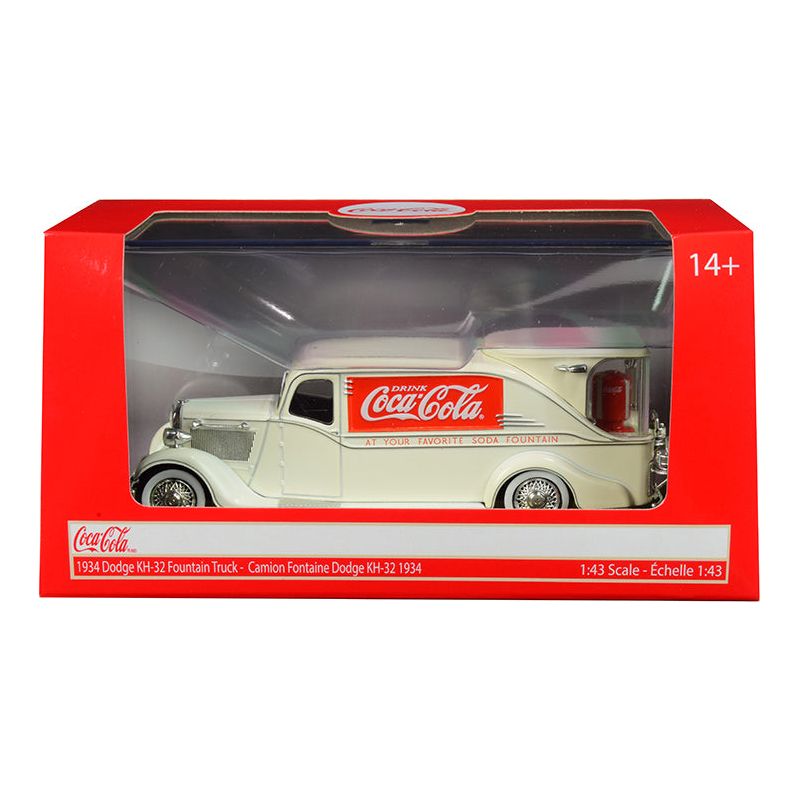 1934 Dodge KH-32 Streamline Fountain Truck "Coca-Cola" Cream 1/43 Diecast Model Car by Motorcity Classics