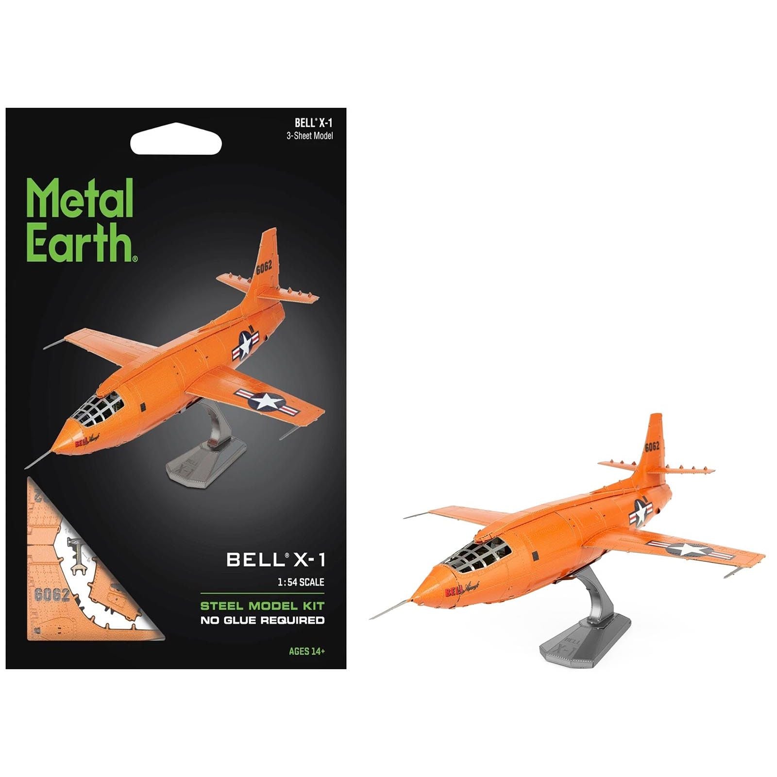 Model Kit Bell X-1 Aircraft "United States Air Force" (Moderate Difficulty) Steel Model by Metal Earth