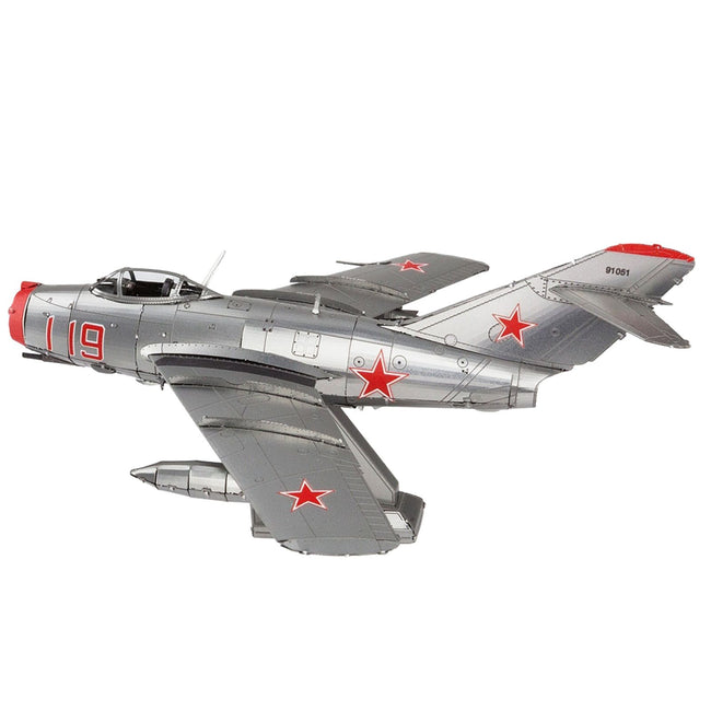 Model Kit Mikoyan-Gurevich MiG-15 Fighter Aircraft "Korean War" Soviet Air Force (Moderate Difficulty) Steel Model by Metal Earth