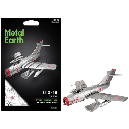 Model Kit Mikoyan-Gurevich MiG-15 Fighter Aircraft "Korean War" Soviet Air Force (Moderate Difficulty) Steel Model by Metal Earth