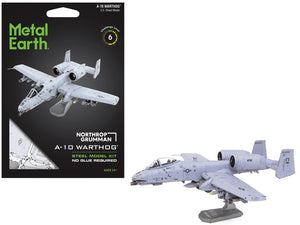 Model Kit Northrop Grumman A-10 "Warthog" Thunderbolt II Aircraft "United States Air Force" Gray (Moderate Difficulty) Steel Model by Metal Earth