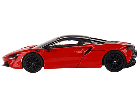 McLaren Artura Vermillion Red with Black Top Limited Edition to 2400 pieces Worldwide 1/64 Diecast Model Car by Mini GT