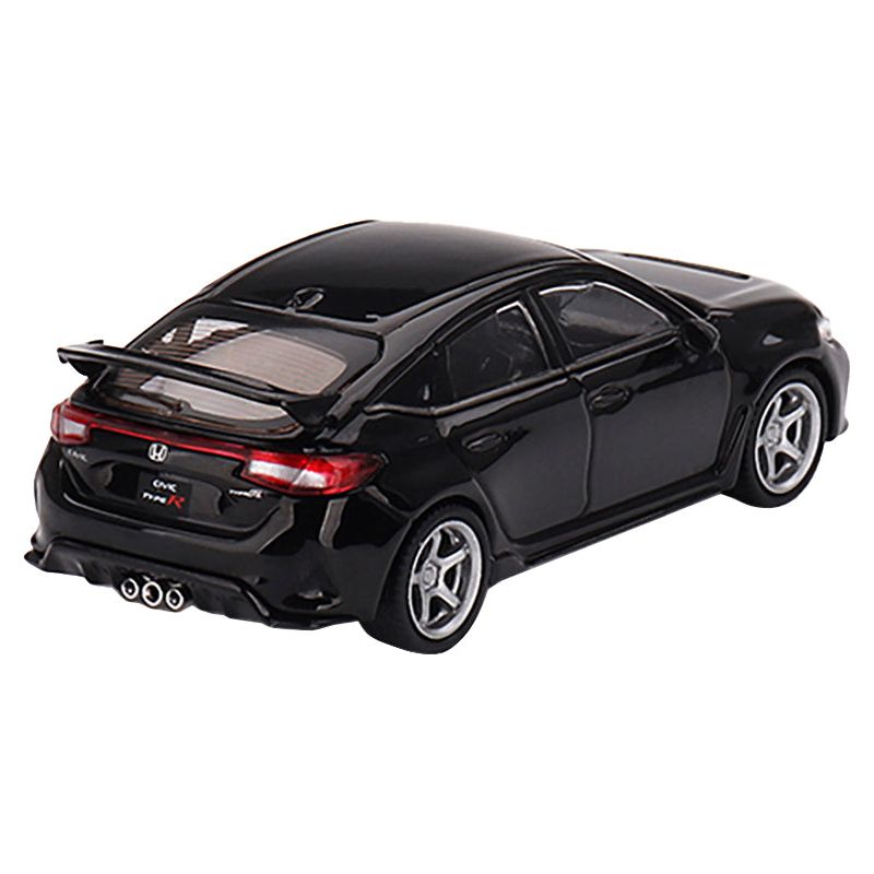 2023 Honda Civic Type R Crystal Black Pearl with Advan GT Wheels Limited Edition to 3240 pieces Worldwide 1/64 Diecast Model Car by True Scale Miniatures