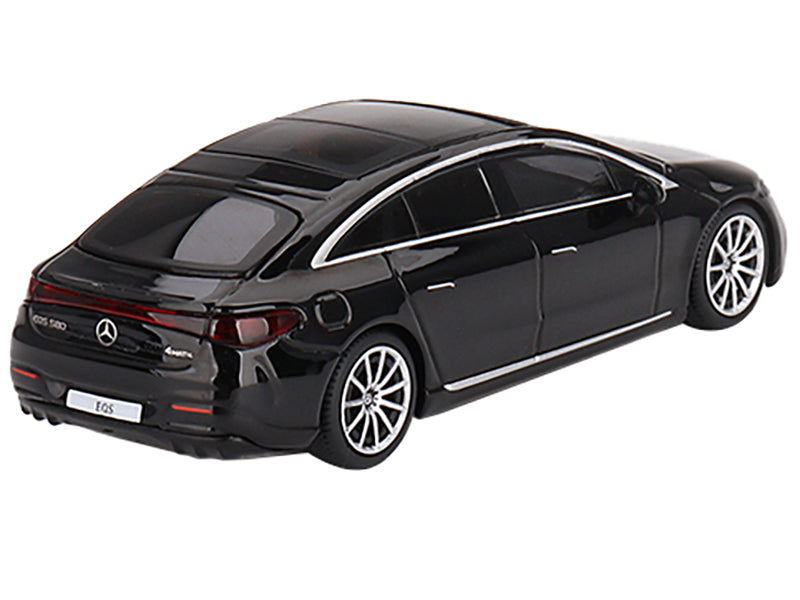 Mercedes-Benz EQS 580 4MATIC Black Limited Edition to 2400 pieces Worldwide 1/64 Diecast Model Car by Mini GT