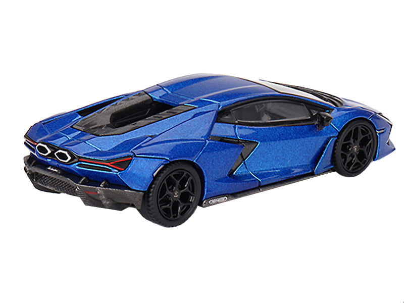 Lamborghini Revuelto Blu Eleos Blue Metallic Limited Edition to 8400 pieces Worldwide 1/64 Diecast Model Car by Mini GT