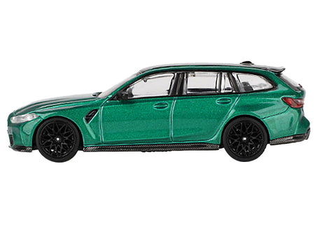 BMW M3 Competition Touring Isle of Man Green Metallic with Black Top Limited Edition to 3600 pieces Worldwide 1/64 Diecast Model Car by Mini GT