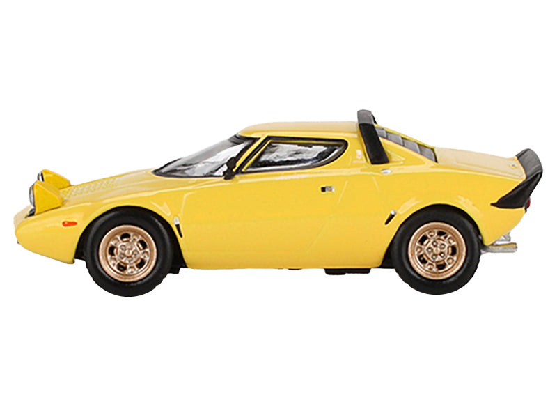 Lancia Stratos HF Stradale Giallo Fly Yellow Limited Edition to 1440 pieces Worldwide 1/64 Diecast Model Car by Mini GT