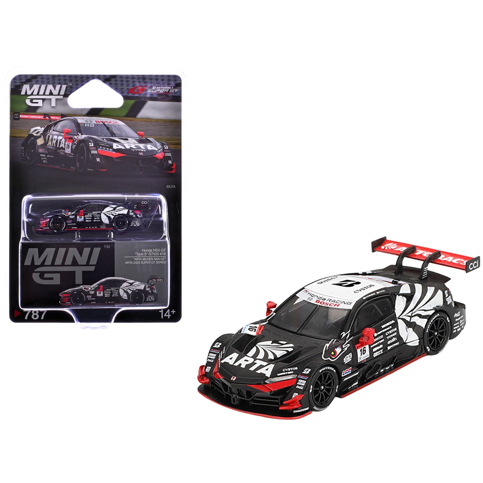 Honda NSX-GT "Type S" GT500 #16 Nirei Fukuzumi - Hiroki Otsu "ARTA" "Super GT Series" (2023) Limited Edition 1/64 Diecast Model Car by Mini GT