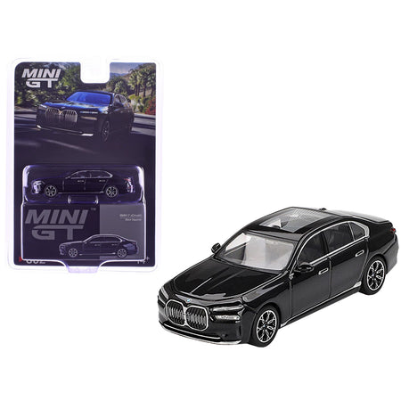 BMW i7 xDrive60 Black Sapphire Limited Edition 1/64 Diecast Model Car by Mini GT