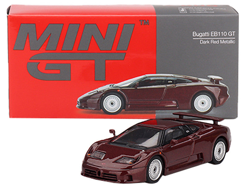 Bugatti EB110 GT Dark Red Metallic Limited Edition 1/64 Diecast Model Car by Mini GT