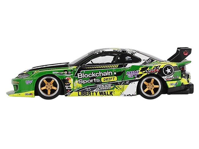 Nissan "LB-Super Silhouette" S15 SILVIA RHD (Right Hand Drive) #555 "V2" Yukio Fausto "Formula Drift Japan" (2024) Limited Edition 1/64 Diecast Model Car by Mini GT