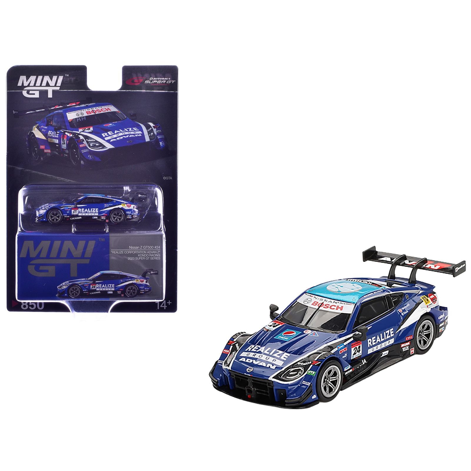 Nissan Z GT500 #24 Daiki Sasaki - Kohei Hirate "Kondo Racing - Realize Group" "Super GT Series" (2023) Limited Edition 1/64 Diecast Model Car by Mini GT