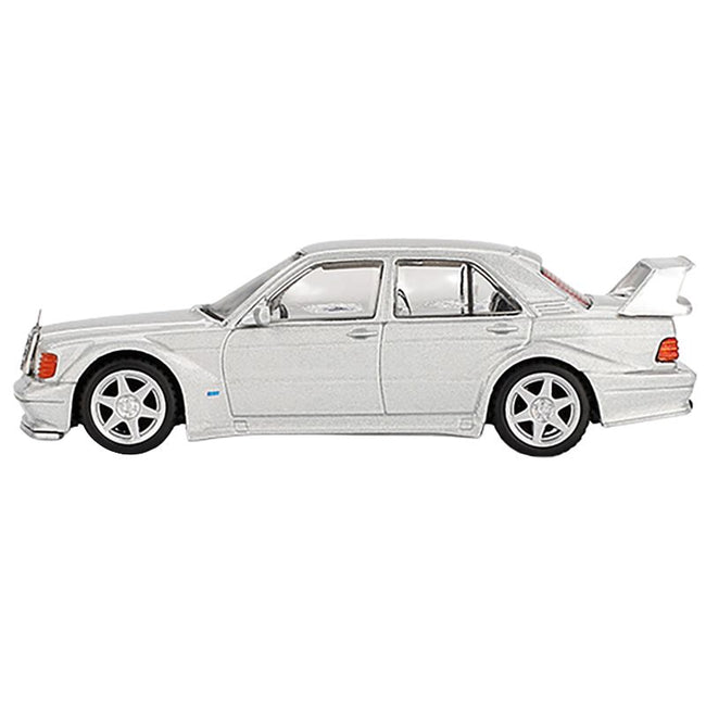 Mercedes-Benz 190E 2.5-16 Evolution II Astral Silver Metallic Limited Edition 1/64 Diecast Model Car by Mini GT