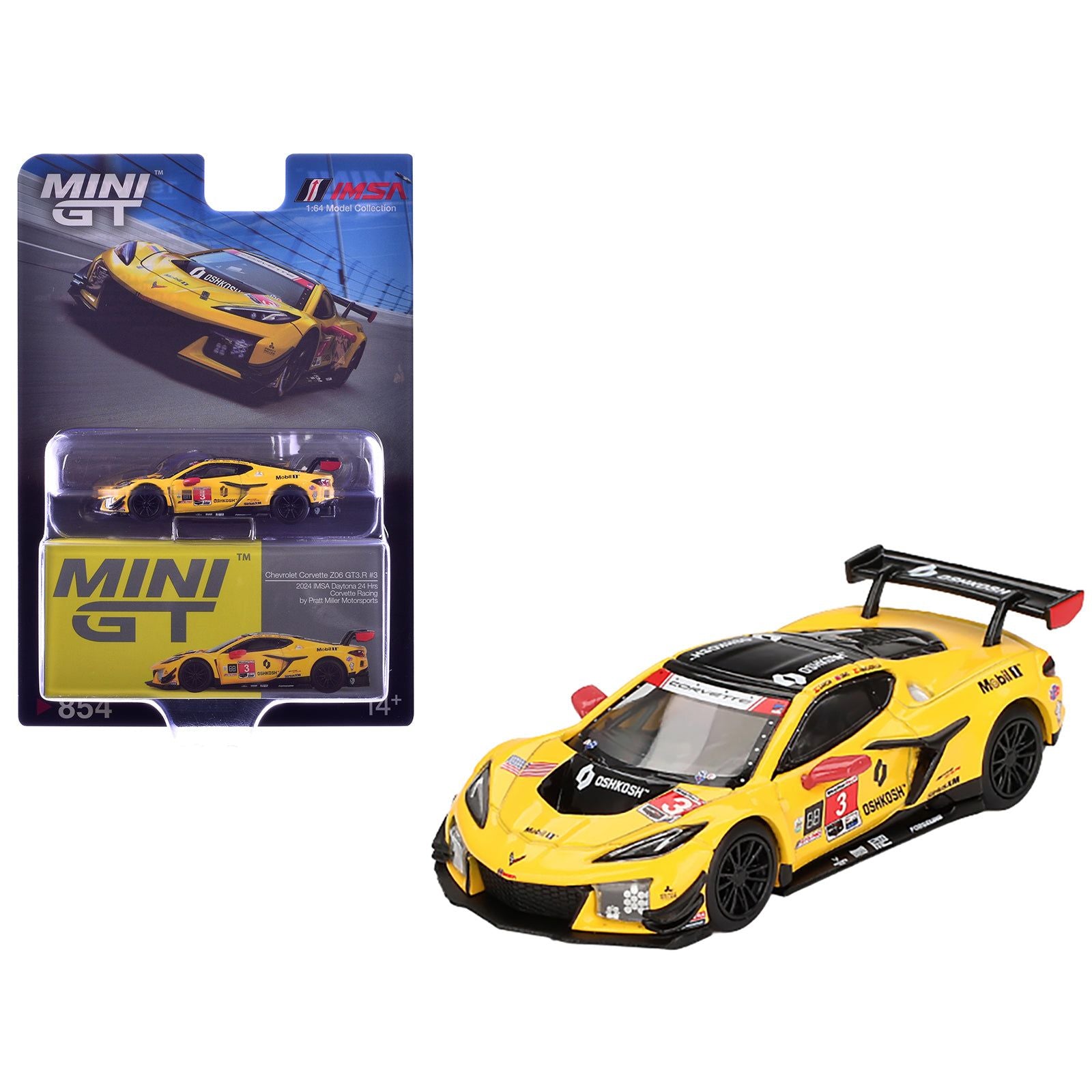 Chevrolet Corvette Z06 GT3.R #3 Antonio Garcia - Daniel Juncadella - Alexander Sims "Corvette Racing by Pratt Miller Motorsports" IMSA "24 Hours of Daytona" (2024) Limited Edition 1/64 Diecast Model Car by Mini GT