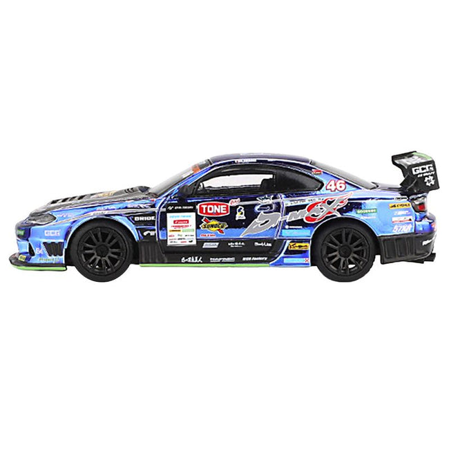 Nissan Silvia (S15) D-MAX RHD (Right Hand Drive) #46 Masao Suenaga "D-MAX Racing" "D1 Grand Prix" (2023) Limited Edition 1/64 Diecast Model Car by Mini GT