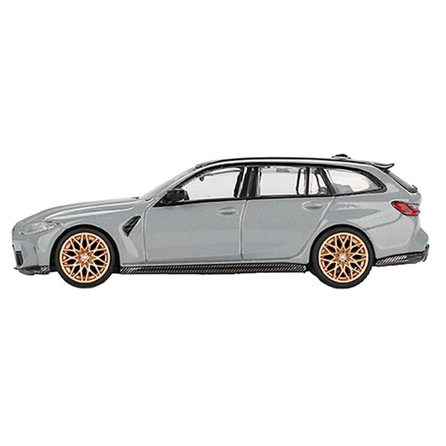 BMW M3 Competition Touring Brooklyn Gray with Black Top Limited Edition 1/64 Diecast Model Car by Mini GT