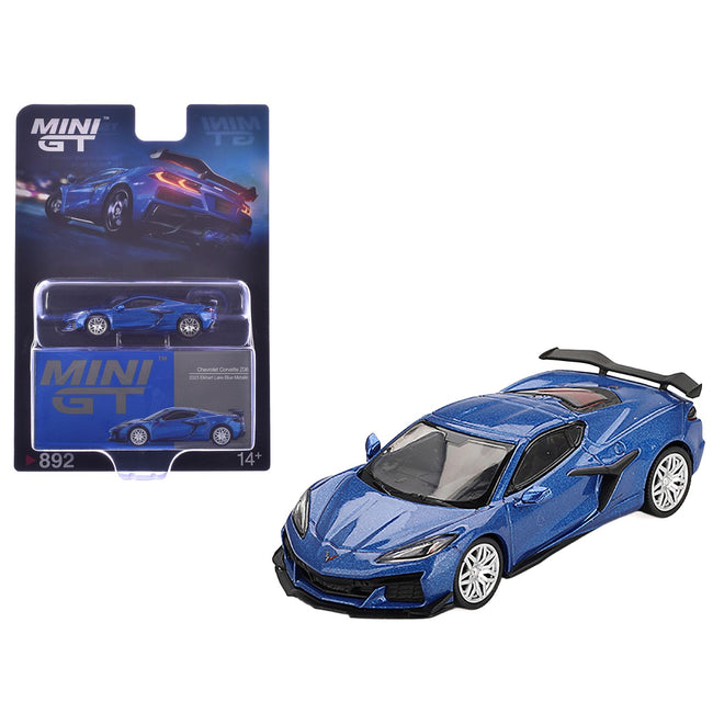 2023 Chevrolet Corvette Z06 Elkhart Lake Blue Metallic Limited Edition 1/64 Diecast Model Car by Mini GT