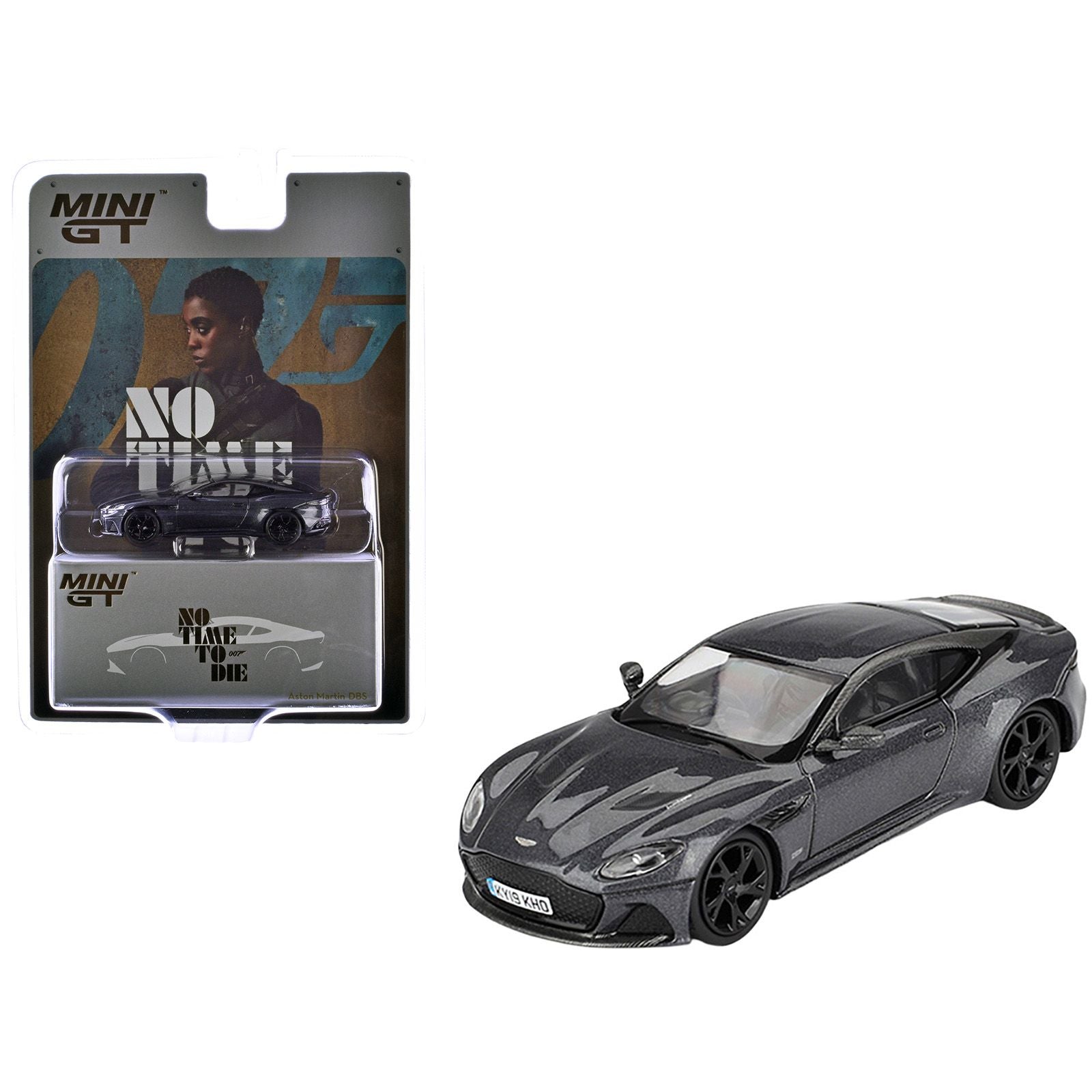 Aston Martin DBS RHD (Right Hand Drive) Gray Metallic 007 James Bond "No Time to Die" (2021) Movie Limited Edition 1/64 Diecast Model Car by Mini GT