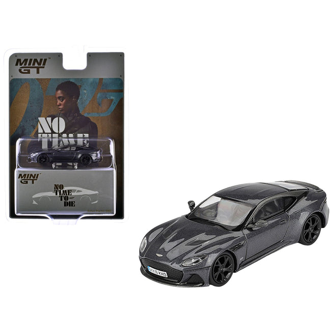 Aston Martin DBS RHD (Right Hand Drive) Gray Metallic 007 James Bond "No Time to Die" (2021) Movie Limited Edition 1/64 Diecast Model Car by Mini GT