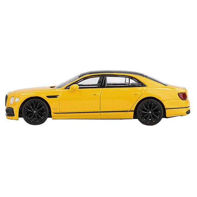 Bentley Flying Spur Monaco Yellow with Black Top Limited Edition 1/64 Diecast Model Car by Mini GT