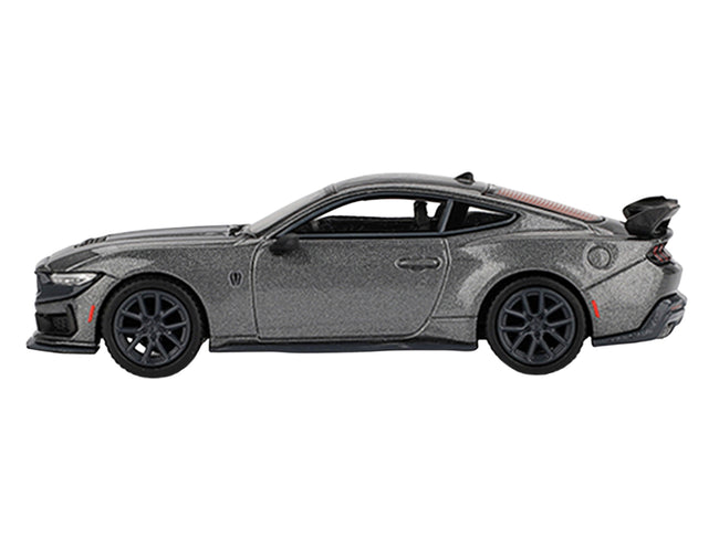 2024 Ford Mustang Dark Horse Carbonized Gray Metallic Limited Edition 1/64 Diecast Model Car by Mini GT