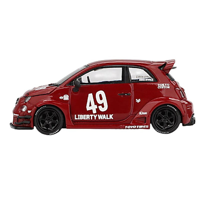 ABARTH 595 #49 "LB-Works x Abas Works" Red Limited Edition 1/64 Diecast Model Car by Mini GT