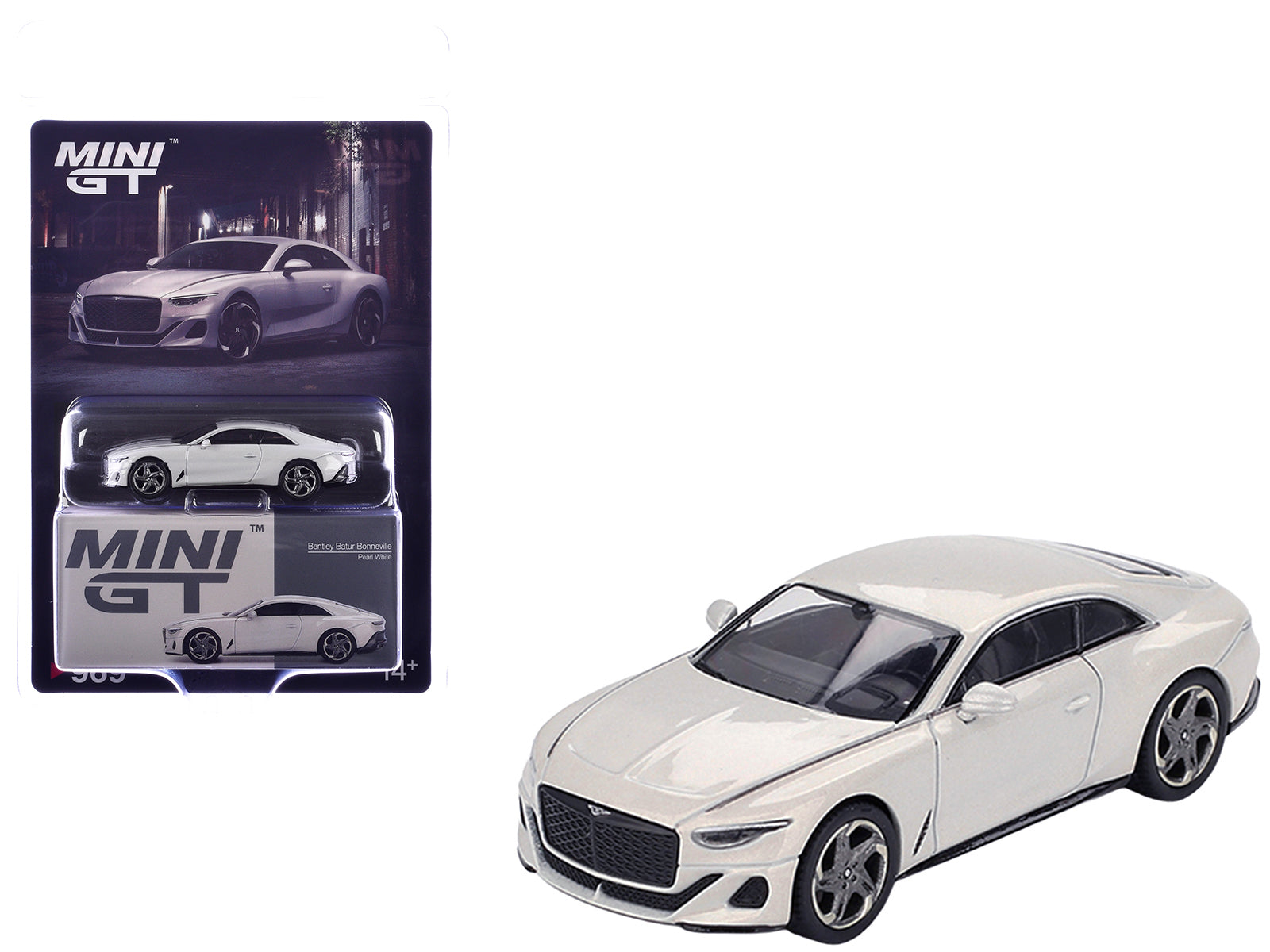 Bentley Batur Bonneville Pearl White Metallic Limited Edition 1/64 Die Cast Model Car by Mini GT