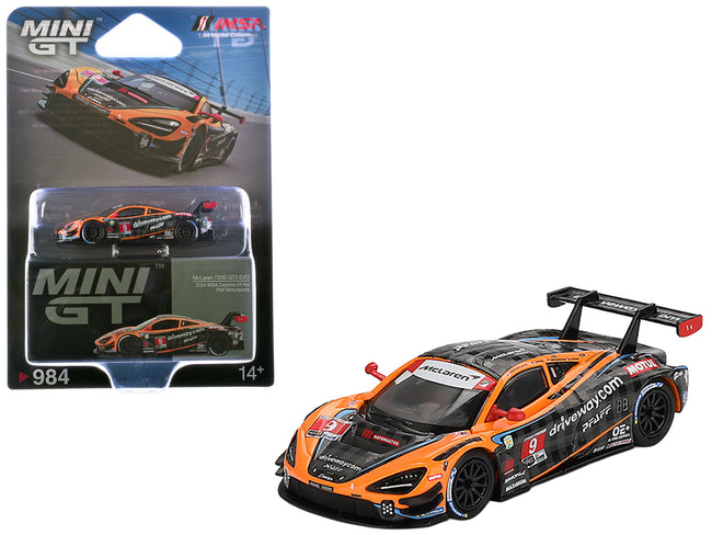 McLaren 720S GT3 EVO #9 James Hinchcliffe - Oliver Jarvis - Marvin Kirchhofer - Alexander Rossi "Pfaff Motorsports" IMSA "24 Hours of Daytona" (2024) Limited Edition 1/64 Diecast Model Car by Mini GT