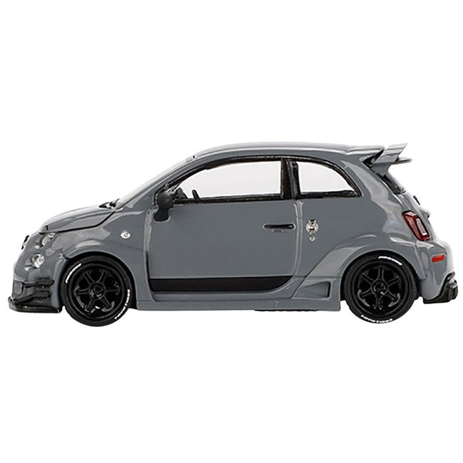 ABARTH 595 #49 "LB-Works x Abas Works" Gray Limited Edition 1/64 Diecast Model Car by Mini GT