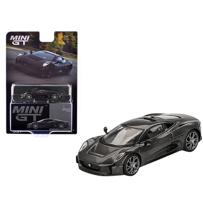 Jaguar C-X75 "Test Car" Black Carbon Limited Edition 1/64 Diecast Model Car by Mini GT