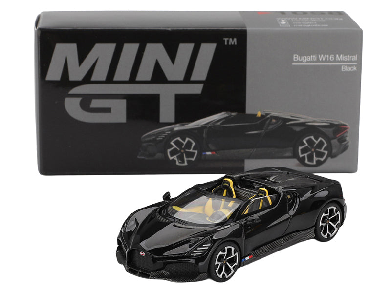 Bugatti W16 Mistral Black with Yellow Interior Limited Edition 1