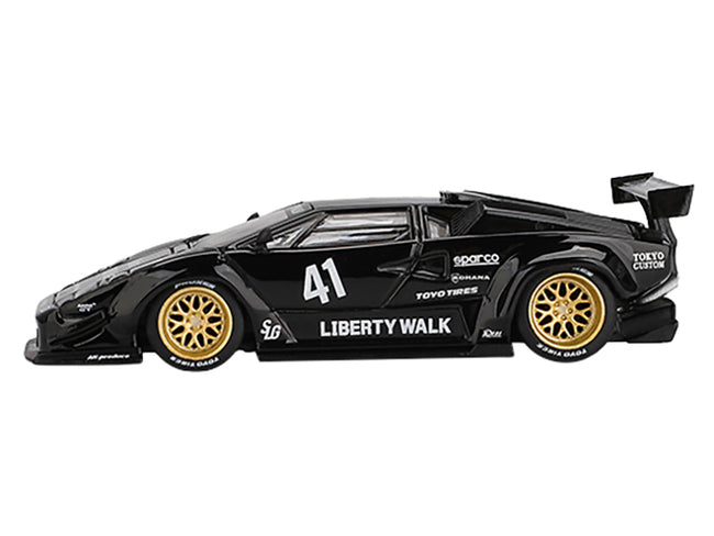 Lamborghini Countach LB-WORKS #41 Black Limited Edition 1/64 Diecast Model Car by Mini GT