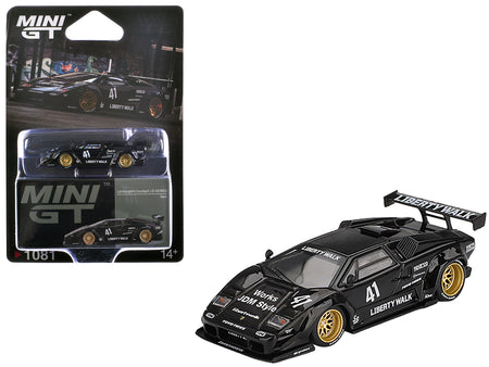 Lamborghini Countach LB-WORKS #41 Black Limited Edition 1/64 Diecast Model Car by Mini GT