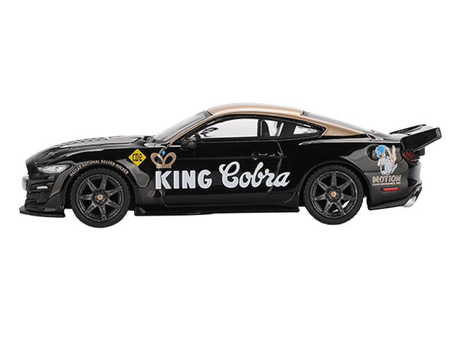 Shelby GT500 Dragon Snake Concept "King Cobra" Black with Gold Metallic Top Limited Edition 1/64 Diecast Model Car by Mini GT