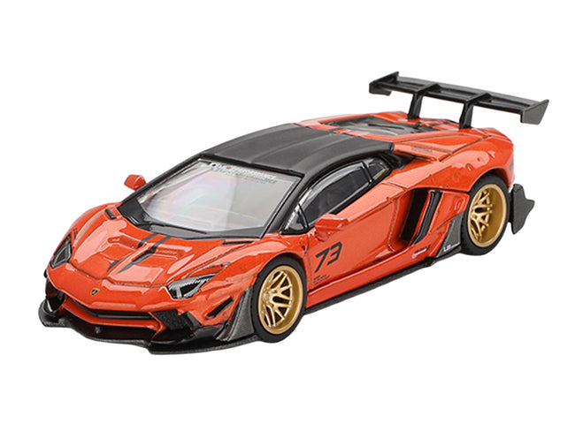 Lamborghini Aventador "LB-Works" Orange with Matt Black Top "Malaysia Diecast Expo (MDX) 2025" Limited Edition 1/64 Diecast Model Car by Mini GT