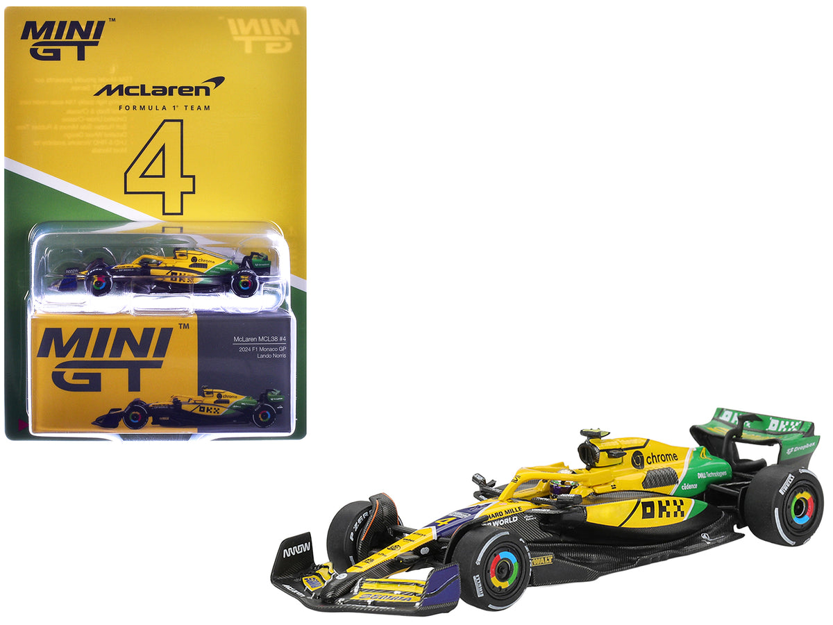 McLaren MCL38 #4 Lando Norris Formula One F1 "Monaco GP" (2024) Limited Edition 1/64 Diecast Model Car by Mini GT