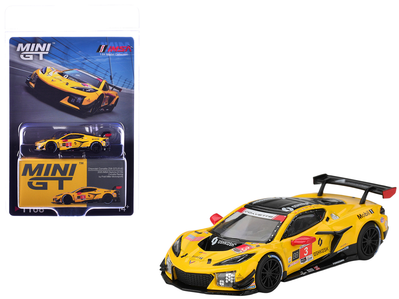 Chevrolet Corvette Z06 GT3.R #3 Antonio Garcia - Daniel Juncadella - Alexander Sims "Corvette Racing by Pratt Miller Motorsports" GTD Pro Class 2nd Place IMSA "24 Hours of Daytona" (2025) Limited Edition 1/64 Die Cast Model Car by Mini GT