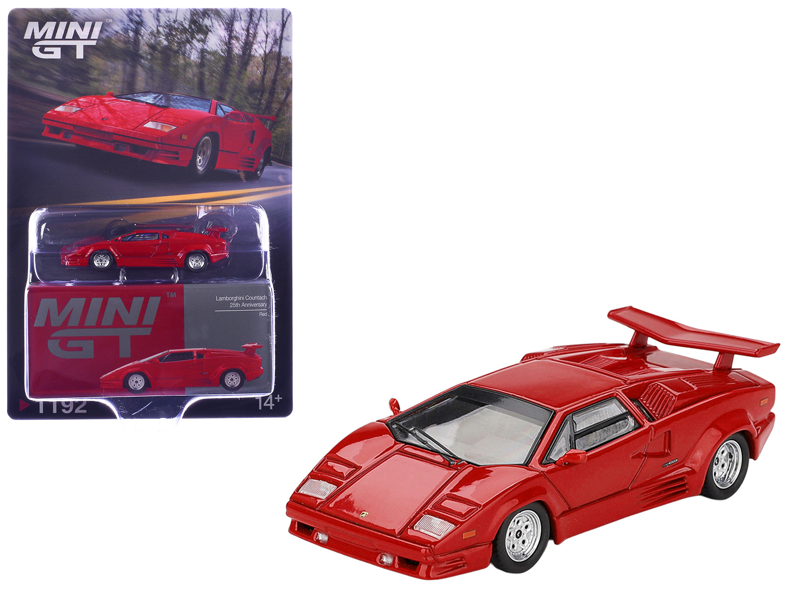Lamborghini Countach "25th Anniversary" Red Limited Edition 1/64 Diecast Model Car by Mini GT