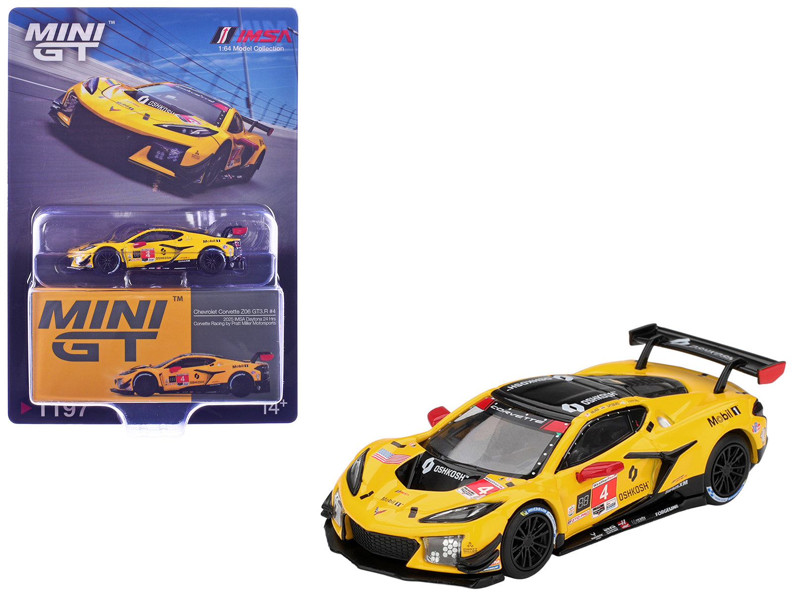 Chevrolet Corvette Z06 GT3.R #4 Nicky Catsburg - Tommy Milner - Nicolas Varrone "Corvette Racing by Pratt Miller Motorsports" IMSA "24 Hours of Daytona" (2025) Limited Edition 1/64 Diecast Model Car by Mini GT
