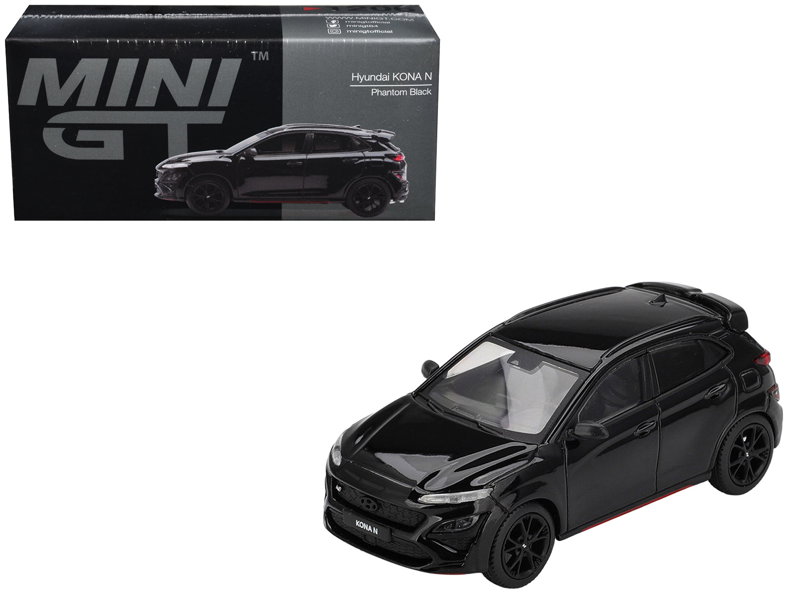 Hyundai Kona N Phantom Black Limited Edition 1/64 Diecast Model Car by Mini GT