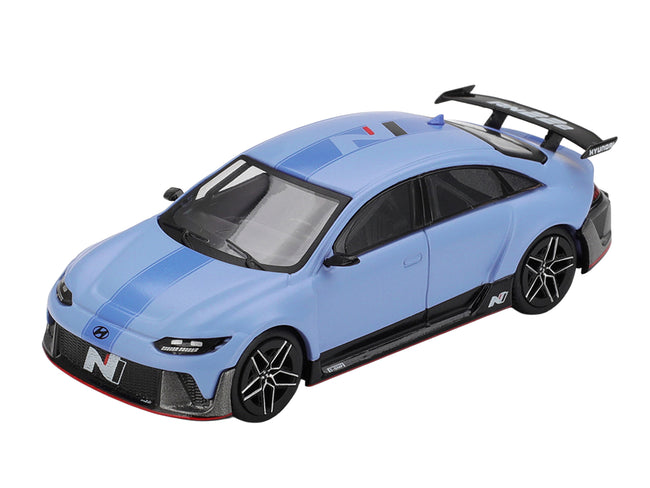 Hyundai RN22e (VP1) Light Blue with Blue Stripe Limited Edition 1/64 Diecast Model Car by Mini GT