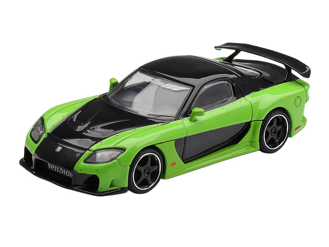 Mazda RX-7 VeilSide Fortune7 Green and Black Limited Edition 1/64 Diecast Model Car by Mini GT