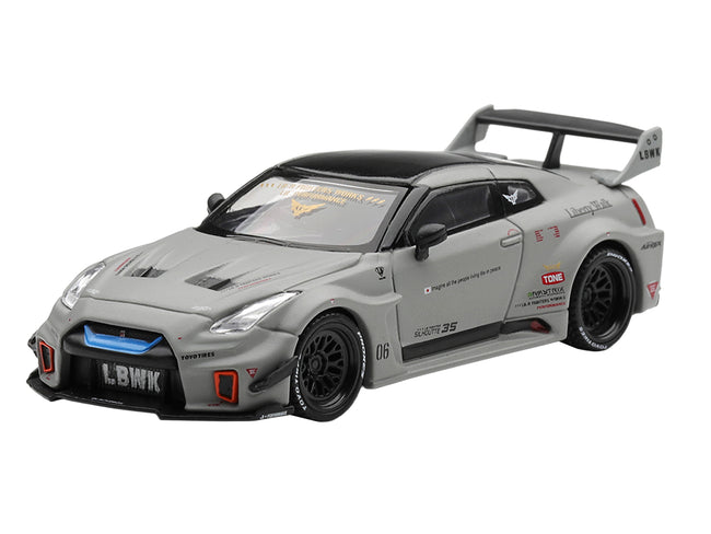 Nissan 35GT-RR Ver.1 "LB-Silhouette Works GT" Matt Gray with Black Top Limited Edition 1/64 Diecast Model Car by Mini GT