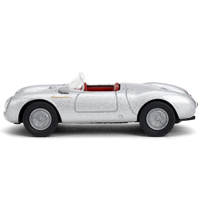 1955 Porsche 550 Spyder Silver Metallic with Red Interior "Collection" Series 1/64 Diecast Model Car by Majorette