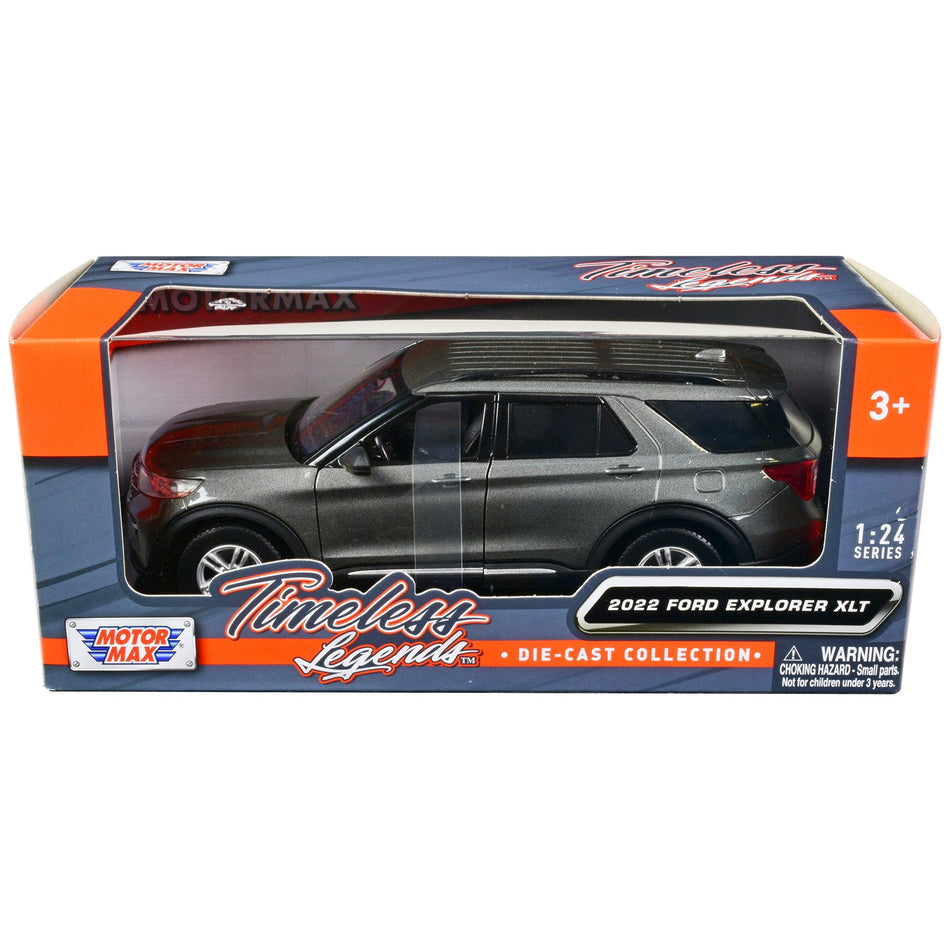 2022 Ford Explorer XLT Gray Metallic "Timeless Legends" Series 1/24 Diecast Model Car by Motormax