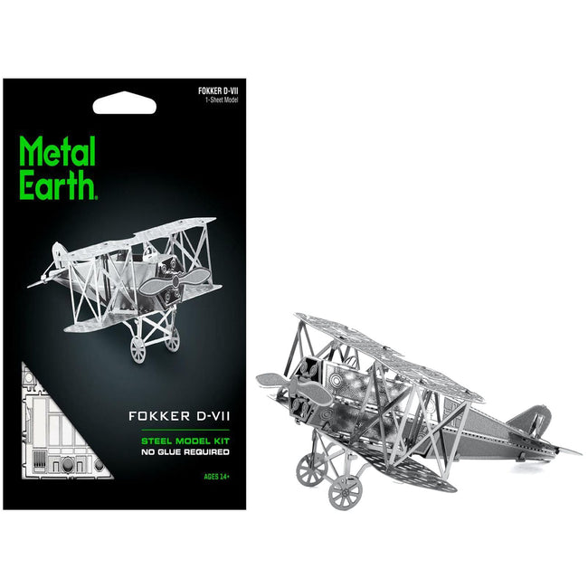 Model Kit Fokker D-VII Fighter Aircraft "Imperial German Army" (Easy Difficulty) Steel Model by Metal Earth